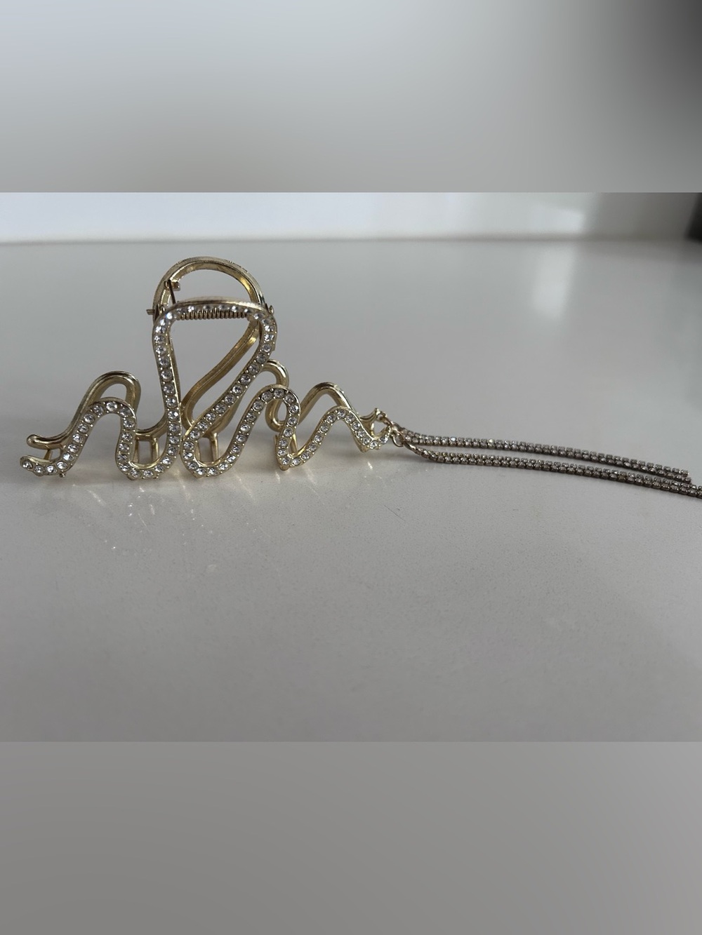 Gold Crystal Wave Hair Clip - Women Accessories Hair Accessories